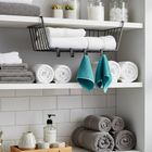 Vilde, koszyk podwieszany pod półkę, metalowy, czarny, 40,5-26-16 cm