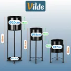 Vilde, kwietnik metalowy, czarny, 3 szt.