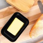 Vilde, maselniczka stalowa, czarna z bambusową pokrywką