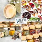 Vilde, pojemnik na przyprawy, szklany, 100 ml, 24 szt. + 90 naklejek