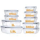 Vilde, pojemniki na żywność, szklane z pokrywką i uszczelką, 9 szt.