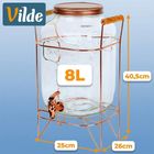 Vilde, słój do napojów z kranikiem i stojakiem, złoty, 8l