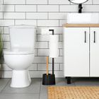 Vilde, stojak na papier toaletowy ze szczotką, czarny, 66 cm