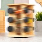 Vilde, stojak na przyprawy z pojemnikami, drewniany, obrotowy, 13 el.