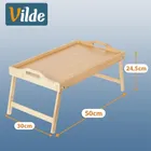 Vilde, stolik śniadaniowy 2w1, bambusowy, składany, 50-30-24,5 cm