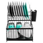 Vilde, suszarka na naczynia, 2-poziomowa, metalowa, czarna, 42-28-28 cm