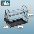 Vilde, suszarka na naczynia, metalowa, czarna, 2-poziomowa, 53-24-38,5 cm