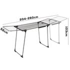 Vilde, suszarka na pranie, metalowa, czarna rozsuwana XXL, 204-260-56-103 cm