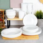 Vilde, talerze obiadowe głębokie, szklane, białe, 21,5 cm, 400 ml, 6 szt.