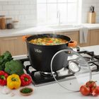 Vilde, Terruna Aroma, garnek ze szklaną pokrywką, granitowy, 28 cm, 9,7l