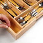 Vilde, wkład na sztućce do szuflady, rozsuwany, bambusowy, 35,5-54,5-45,5 cm
