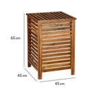 Wenko, Fondi, drewniany kosz na pranie z pokrywą, 65 cm