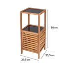 Wenko, Fondi, regał łazienkowy słupek z drewna akacji, 86 cm