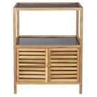 Wenko, Fondi, regał łazienkowy z szafką z drewna akacji, 86 cm