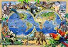 Wooden.City, Zwierzęta świata, mapa, drewniane puzzle z figurkami, 1010 elementów