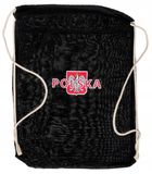 Worek z motywem patriotycznym, bawełniany, czarny