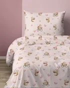 XOXO, komplet pościeli młodzieżowej, 140-200 cm + 70-80 cm, kapibara na rowerze