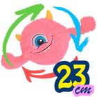 Xqmax, piłka pluszowa emoji z rączkami, różowa, 23 cm