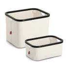 Zeller, organizer tekstylny kremowy, bambus, 38-26-16 cm