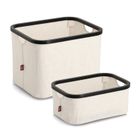 Zeller, organizer tekstylny kremowy, bambus, 40-33-30 cm