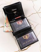 Zestaw prezentowy: Portfel, Brelok, czarny, skórzany, Peterson