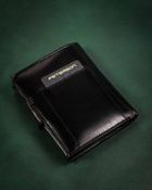 Zestaw prezentowy: Portfel skórzany, Brelok, czarny, Peterson