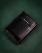 Zestaw prezentowy: Portfel skórzany, Brelok, czarny, Peterson