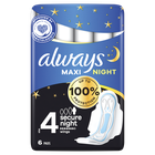 Always, Maxi Secure Night, podpaski ze skrzydełkami, rozmiar 4, x6