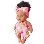 Anek dla Dzieci, lalka bobas z kokardą, różowa