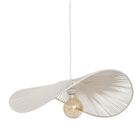 Atmosphera, Adelia, lampa wisząca z bawełny, biała, 58-56-100 cm