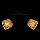 Atmosphera, Lio, lampy sufitowe, 2 klosze z plecionego bambusa, 2xśrednica 17 cm