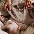 BabyOno, kocyk bambusowy, beżowy, 75-100 cm