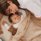 BabyOno, kocyk bawełniany z ociepleniem, jasny beż, 75-100 cm