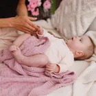 BabyOno, kocyk dzianinowy, bawełniany, różowy