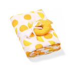BabyOno, otulacz bambusowy z grzechotką, orange, 120-120 cm