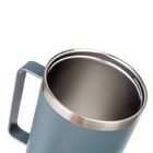 Banquet, Twain, stalowy kubek termiczny, termos z rączką i słomką, szary, 1200 ml