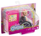 Barbie, Chelsea na wózku, blond włosy, lalka z akcesoriami