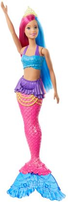 Barbie, Dreamtopia, lalka syrena, różowo-niebieskie włosy