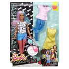 Barbie Fashionistas, Modne przyjaciółki, 42 Blue Violet, Petite, lalka z ubrankami, zestaw