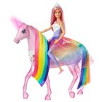 Barbie, Jednorożec Magia świateł, zestaw z lalką, światło i dźwięk