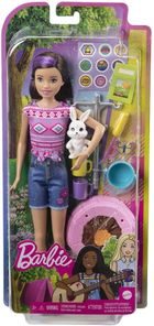 Barbie, Kemping, Skipper i zwierzątko, zestaw z lalką i akcesoriami