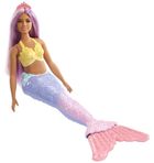 Barbie, lalka syrenka, fioletowe włosy