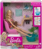 Barbie, Mani-pedi Spa, zestaw do zabawy z lalką i akcesoriami