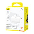 Baseus, Powerbank, Compact 5000mAh USB-C, biały