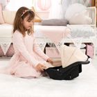 Bayer Design, Deluxe, fotelik samochodowy dla lalek z baldachimem, beżowy