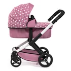 Bayer Design, Xeo Combi, głęboki wózek dla lalek z torbą, różowy w gwiazdki