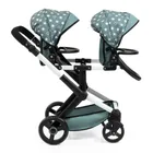 Bayer Design, Xeo Twin, bliźniaczy wózek dla lalek z torbą, zielony w gwiazdki
