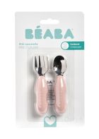Beaba, zestaw pierwszych sztućców ze stali nierdzewnej, cotton candy