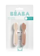 Beaba, zestaw silikonowych pierwszych łyżeczek-gryzaków, praline/clay, 2 szt.