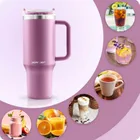 Berdsen, termos próżniowy, kubek ze słomką, różowy, 1180 ml